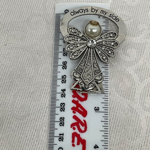 Always By My Side Angel w/ kick stand faux Pearl & Rhinestones By Alexas Angels - Picture 4 of 4